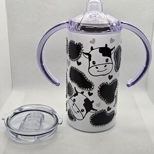Kids Cow Print Sippy Cup with Handles